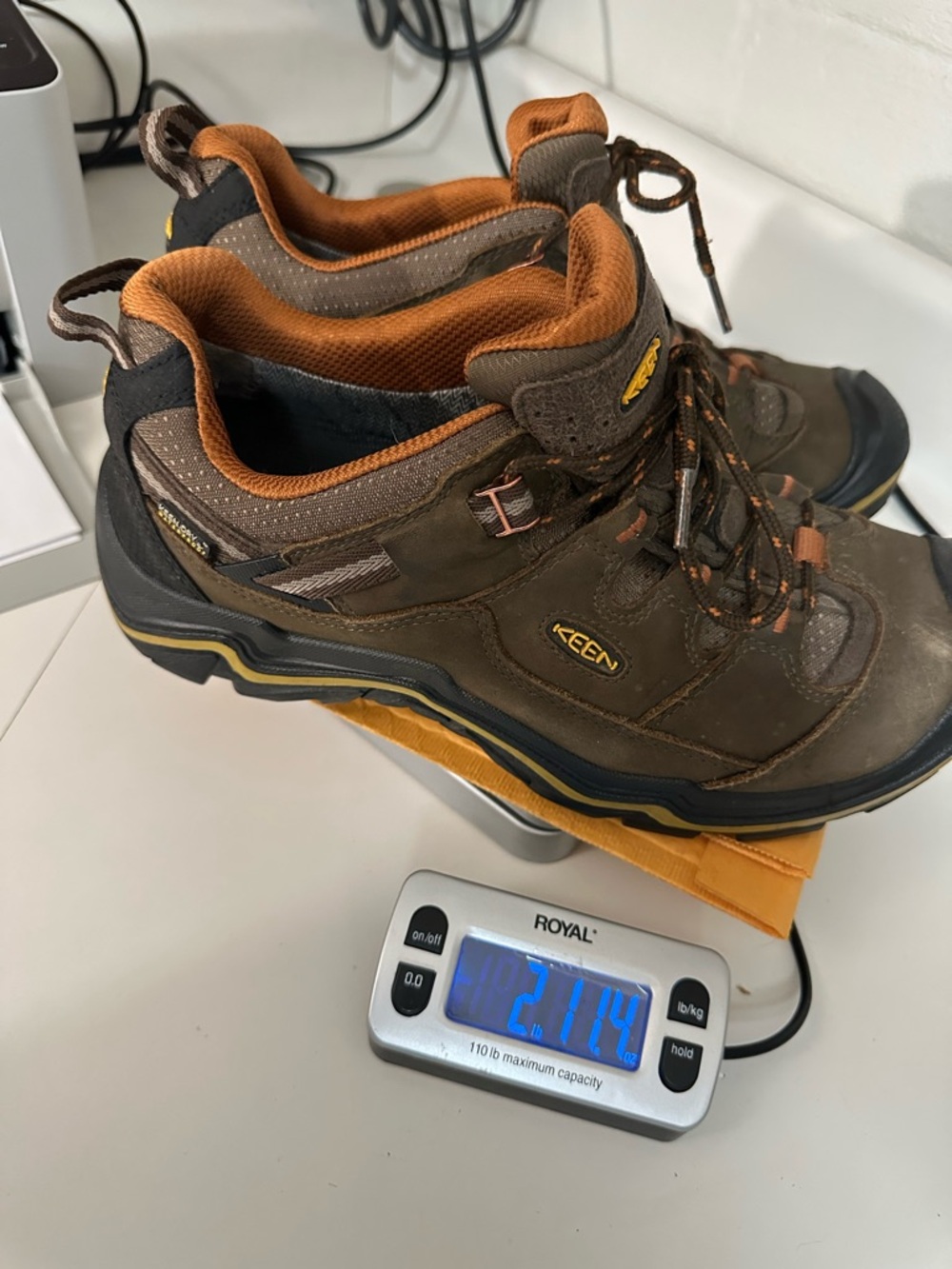KEEN Men's Brown Orange Waterproof Hiking Shoes American Built Work Sz 10.5 - Picture 14 of 14